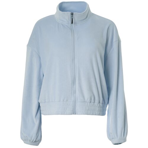 Puffy Velvet Mock Neck Jacket Thumbnail